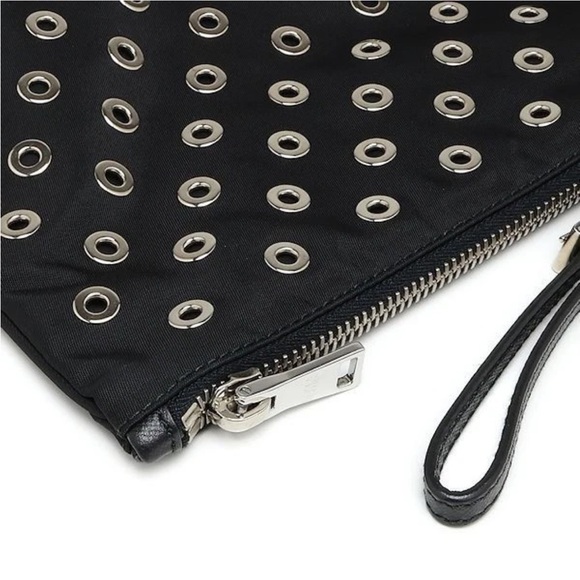 Prada Black Wristlet with Silver Eyelets - Picture 7 of 12